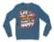 Life Is Very Short Nanba Men/Unisex Long Sleeve T-Shirt in Indigo Blue Color